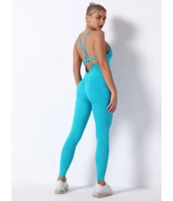 Backless Criss-cross Scrunch Lifting Yoga Jumpsuit -Women Clothing Sales Store 210125078 2