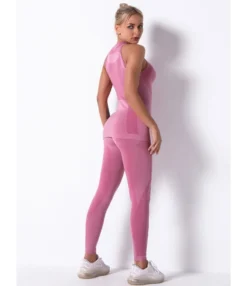 Color Blocking Tank Top Matching Leggings Workout Set -Women Clothing Sales Store 210130004 3