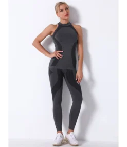 Color Blocking Tank Top Matching Leggings Workout Set -Women Clothing Sales Store 210130004 5