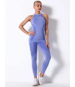 Color Blocking Tank Top Matching Leggings Workout Set -Women Clothing Sales Store 210130004 7
