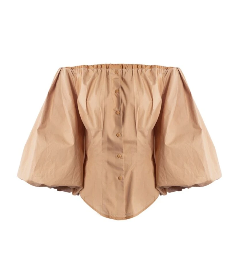 Puff Sleeve Off Shoulder Pleated Blouse 6 Puff Sleeve Off Shoulder Pleated Blouse - Image 6
