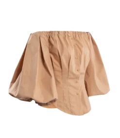 Puff Sleeve Off Shoulder Pleated Blouse 20 Puff Sleeve Off Shoulder Pleated Blouse -Women Clothing Sales Store 210130274 5