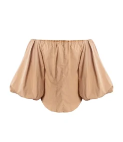 Puff Sleeve Off Shoulder Pleated Blouse 21 Puff Sleeve Off Shoulder Pleated Blouse -Women Clothing Sales Store 210130274 6