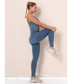 2 Pieces Crisscross Back Tank Top Matching Ripped Leggings Yoga Set -Women Clothing Sales Store 210223522 6