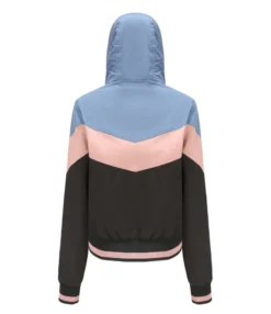Contrast Zipper Hooded Windbreaker Jacket -Women Clothing Sales Store 210408377 2