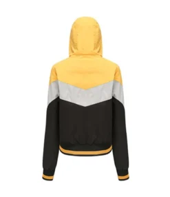 Contrast Zipper Hooded Windbreaker Jacket -Women Clothing Sales Store 210408377 9