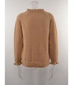 Pleats Button Decor Knitted Blouse Sweater 210710038 -Women Clothing Sales Store 210710038 10