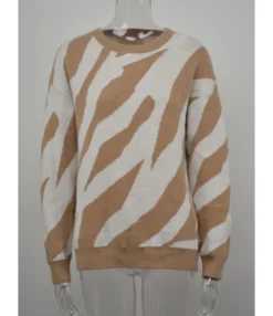 Lebra Pattern Jersey Blouse Sweater 210710426 -Women Clothing Sales Store 210710426 10