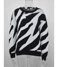 Lebra Pattern Jersey Blouse Sweater 210710426 -Women Clothing Sales Store 210710426 9