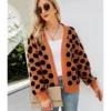 V-neck Long Sleeve Dots Knitted Cardigan Sweater 210710444