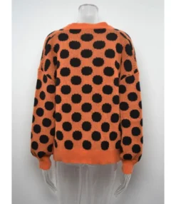 V-neck Long Sleeve Dots Knitted Cardigan Sweater 210710444 -Women Clothing Sales Store 210710444 8