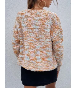 V-neck Long Sleeve Multicolor Short Sweater Cardigan 210710674 11 V-neck Long Sleeve Multicolor Short Sweater Cardigan 210710674 -Women Clothing Sales Store 210710674 3