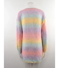 Tie Dye Rainbow Color Pocket Detail Knitted Cardigan 210710694 19 Tie Dye Rainbow Color Pocket Detail Knitted Cardigan 210710694 -Women Clothing Sales Store 210710694 8