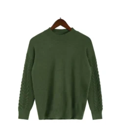 Knitted Long Ribbed Sleeve O-Neck Basic Pullover Sweater 210719186 -Women Clothing Sales Store 210719186 7