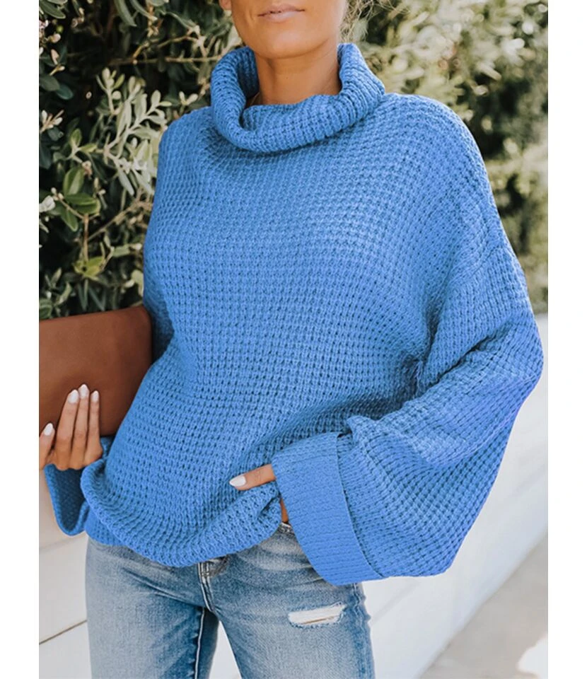 Knitted Loose Turtleneck Autumn Winter Full Sleeves Thick Sweater 210719246 10 Knitted Loose Turtleneck Autumn Winter Full Sleeves Thick Sweater 210719246 - Image 10