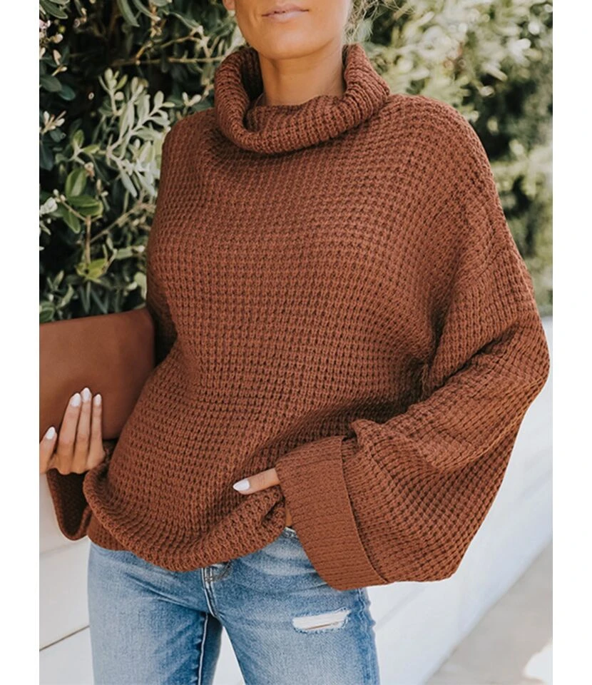 Knitted Loose Turtleneck Autumn Winter Full Sleeves Thick Sweater 210719246 1 Knitted Loose Turtleneck Autumn Winter Full Sleeves Thick Sweater 210719246