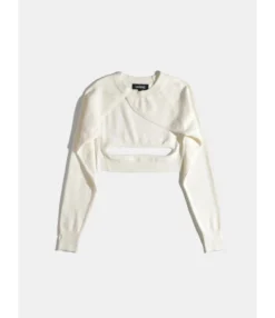 Hollow Raglan Sleeve Asymmetrical Knitted Sweater 210721734