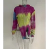 Hot Sale Tie Dye Hoodie T-shirt Irregular Hem 210728425