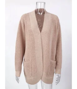 Solid Casual Loose Pocket Long Cardigan Sweater 210729293 -Women Clothing Sales Store 210729293 11