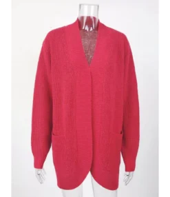 Solid Casual Loose Pocket Long Cardigan Sweater 210729293 -Women Clothing Sales Store 210729293 12