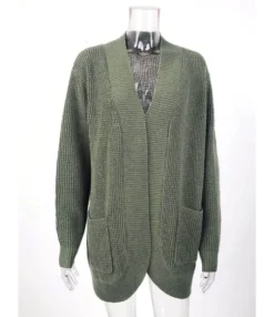 Solid Casual Loose Pocket Long Cardigan Sweater 210729293 -Women Clothing Sales Store 210729293 14