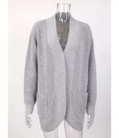 Solid Casual Loose Pocket Long Cardigan Sweater 210729293 -Women Clothing Sales Store 210729293 8