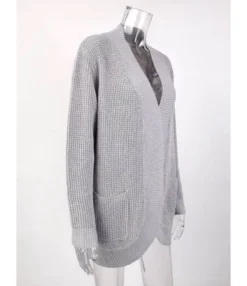 Solid Casual Loose Pocket Long Cardigan Sweater 210729293 -Women Clothing Sales Store 210729293 9