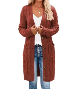 2021 New Fall Twist Buttons Down Sweater Cardigan 210729319 -Women Clothing Sales Store 210729319 6