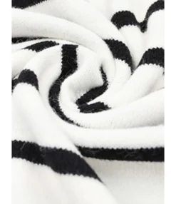 New Fall Striped Shoulder Button Detail Knit Sweater Blouse 210729605 -Women Clothing Sales Store 210729605 6