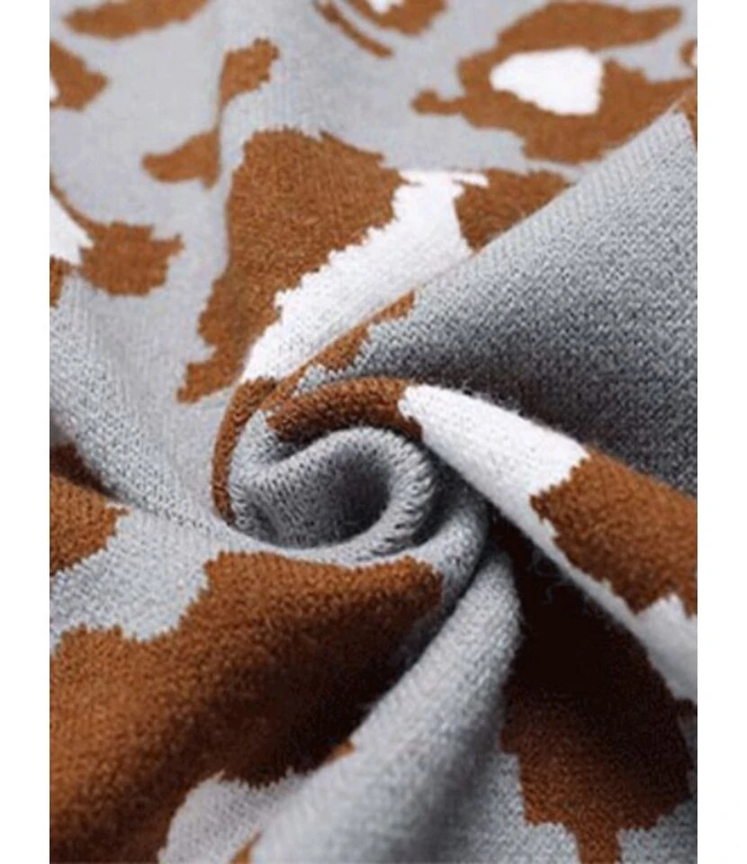 New Autumn Rabbit Fleece Leopard Knitted Long Sweater Cardigan Coat 210729725 10 New Autumn Rabbit Fleece Leopard Knitted Long Sweater Cardigan Coat 210729725 - Image 10