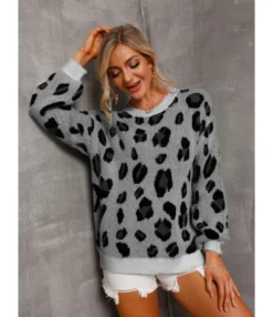Leopard Casual Fall Long Sleeve Sweater 210804038 -Women Clothing Sales Store 210804038 2