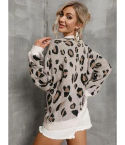 Leopard Casual Fall Long Sleeve Sweater 210804038 -Women Clothing Sales Store 210804038 4