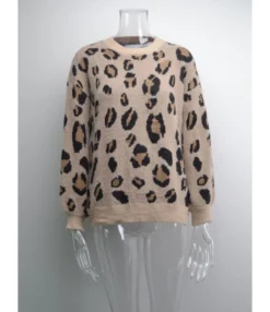 Leopard Casual Fall Long Sleeve Sweater 210804038 -Women Clothing Sales Store 210804038 7
