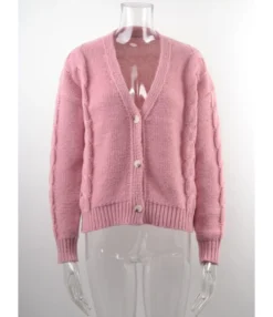 Solid Casual Single Button Fall Cardigan 210804437 -Women Clothing Sales Store 210804437 10