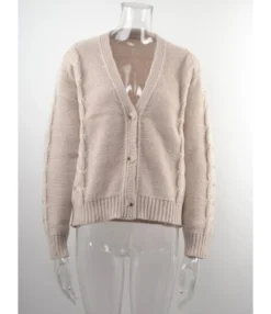 Solid Casual Single Button Fall Cardigan 210804437 -Women Clothing Sales Store 210804437 11