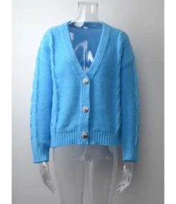 Solid Casual Single Button Fall Cardigan 210804437 -Women Clothing Sales Store 210804437 12