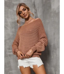 Pullover Fall Loose Ribbed Knitted Sweater 210804552 -Women Clothing Sales Store 210804552 2