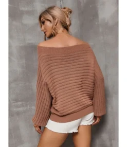 Pullover Fall Loose Ribbed Knitted Sweater 210804552 -Women Clothing Sales Store 210804552 3