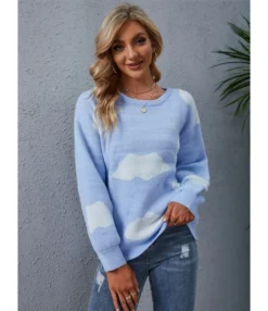 New Autumn Crew Neck Pattern Pullover Sweater 210804858