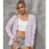 Loose Long Sleeve Open Front Crochet Cardigans 210804863