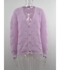 Loose Long Sleeve Open Front Crochet Cardigans 210804863 -Women Clothing Sales Store 210804863 2