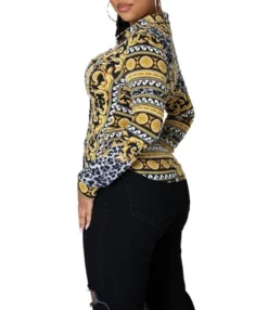 Printing Slim Fall Single Button Shirt 210810366 -Women Clothing Sales Store 210810366 2