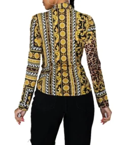 Printing Slim Fall Single Button Shirt 210810366 -Women Clothing Sales Store 210810366 3