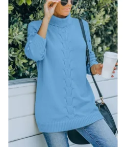 Best Seller Warm Casual Turtle Neck Sweater 210811784 -Women Clothing Sales Store 210811784 2