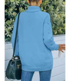 Best Seller Warm Casual Turtle Neck Sweater 210811784 -Women Clothing Sales Store 210811784 5