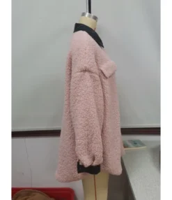 Plush Coat PU Leather Lapel Collar Pocket 210812879 -Women Clothing Sales Store 210812879 8