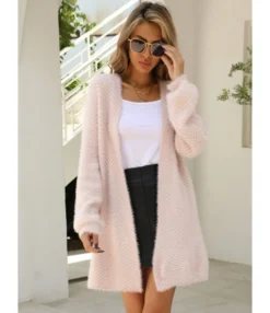 New Fall High Quality Marten Hair Soft Warm Cardigan Sweater 210816507