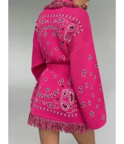 Fringe Long Sleeve Open Front Cardigans With Belted 210820335 -Women Clothing Sales Store 210820335 6