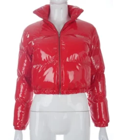 PU Leather Duck's Down Filled Bread Coat Outerwear 210820564 -Women Clothing Sales Store 210820564 3