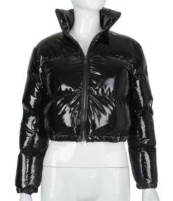 PU Leather Duck's Down Filled Bread Coat Outerwear 210820564 -Women Clothing Sales Store 210820564 4